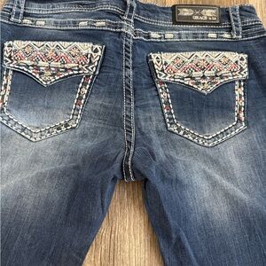 Grace in LA Embroidered Blue Jeans